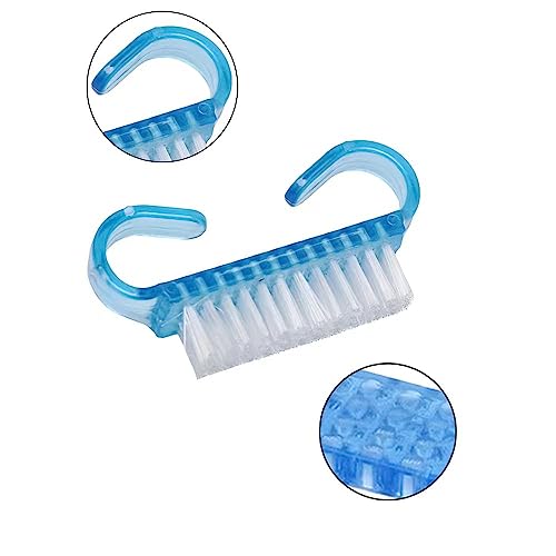 Lmyzcbzl Nail Brush, 4 Pcs Plastic Clean Brush, Hand Scrubbing Cleaning Brush, with Plastic Handle, for Cleaning Nails (Purple, Pink, Blue, Trans