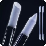 2pcs Glass Cuticle Pusher Nail File Set - Manicure Stick, Professional Precision Filing Cuticle Remover, Abrasive Surface Never Wears Out, Genuin