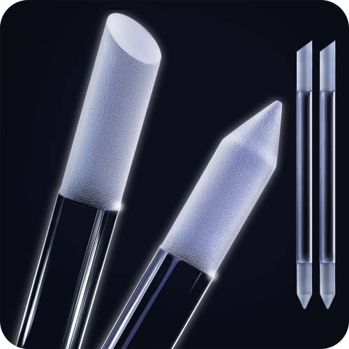 2pcs Glass Cuticle Pusher Nail File Set - Manicure Stick, Professional Precision Filing Cuticle Remover, Abrasive Surface Never Wears Out, Genuin