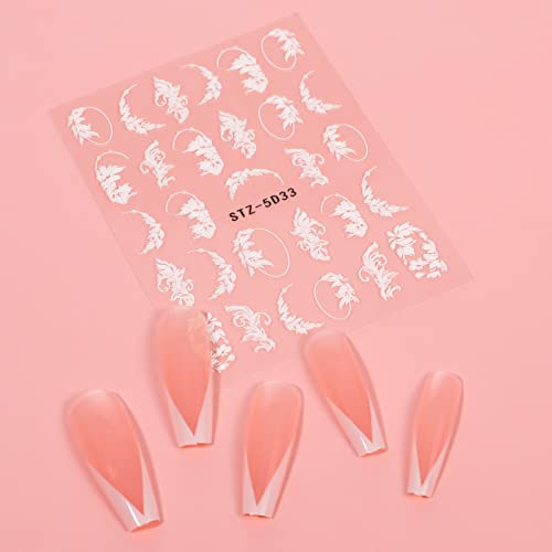 FRIUSATE 3 Sheet 5D Embossed Flower Nail Art Stickers Decals Self-Adhesive Nail Art Stickers DIY Floral Nail Decals For Women Girls Nail Art Deco