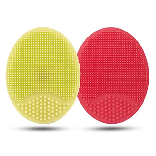 4 Pcs Silicone Facial Cleansing Brush, Face Scrubber Face Massager Brush for Pore Blackhead Removing Exfoliating-Unique Makeup Tool for Girl Sist