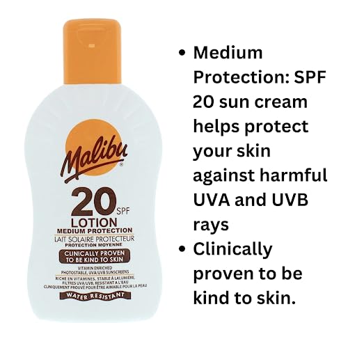 Malibu Sun SPF 20 Lotion 200ml and Malibu After Sun Soothing Moisturising Lotion 400ml - bundle