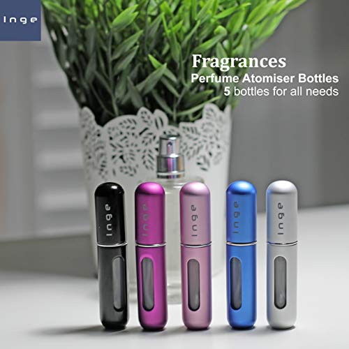 Inge Perfume Atomiser Bottles Refillable Travel Perfume Bottles Perfume Atomisers Portable Mini Perfume Bottles - 5ml - 5 Pack