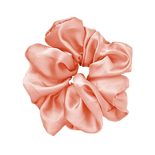 JeoPoom Silk Hair Scrunchy, Frizz and Breakage Prevention Silk Hair Rope, Regular Donut Hair Ties, Elastics Ponytail Holder, Silk Scrunchies for
