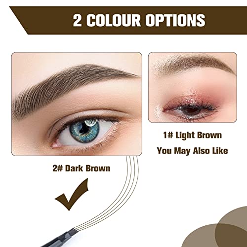 Eyebrow Pencil, Waterproof Brow Pen with 4 Micro-Fork Tip Microblading Eyebrow Pen Long-Lasting Brow Tint Brow Microblading Pencil for Makeup Beg