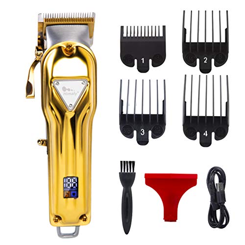 Himaly Rechargeable Hair Clippers, Professional Electric Cordless Hair Clippers Beard Trimmer Cordless & Corded Grooming Kit with 4 Guide Combs f