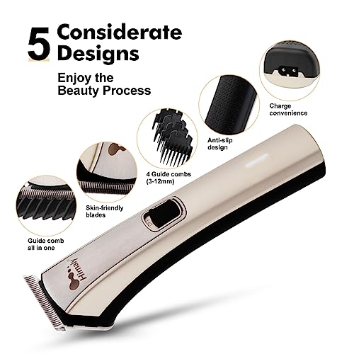 Himaly Rechargeable Hair Clippers, Professional Electric Cordless Hair Clippers Beard Trimmer Cordless & Corded Grooming Kit with 4 Guide Combs f