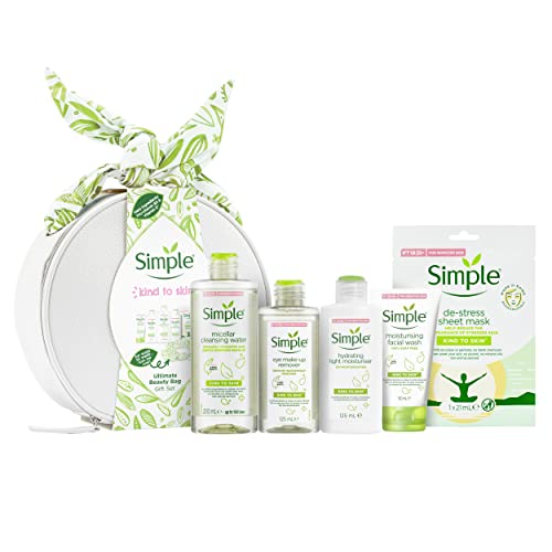 Simple Ultimate Collection in an elegant roped basket, 5 piece Gift Set, perfect set of gifts for her