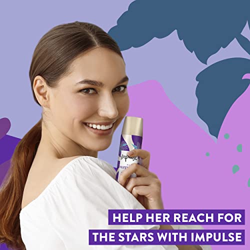 Impulse Reach For The Stars Fragrance & Hair with a Pearly Iridescent Hair Claw Clip Christmas Body Spray Gift Set Perfect Gifts for Her, 3 Piece