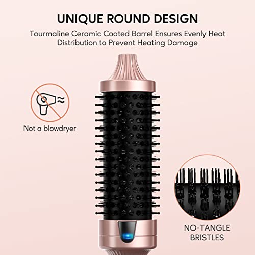 Terviiix Thermal Brush Ceramic Tourmaline Ionic Curling Iron Brush, 38MM Volumizing Hot Brush Create Root Volume & Loose Curls, Digital Display 5
