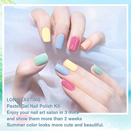 INPING Gel Polish, 10 Color MACAROON Soak Off UV Gel Nail Polish DIY Nail Art Salon Manicure Kit for Starter, 8ml/0.27oz, Pastel