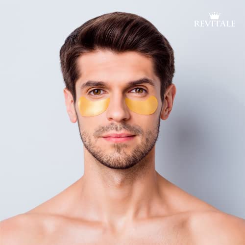 Revitale 24k Gold Gel Collagen under Eye Patches, Nourish, Firm & Hydrate Masks, Helps Reduce Puffy Eyes & Dark Circles (30 Pairs/Jar)