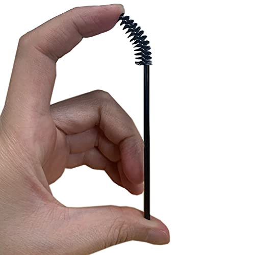 Disposable Eyelash Brush, 100 PCS Eyebrow Mascara Applicator Wands Makeup Brush Tool (Black)