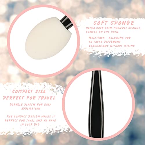 Eyeshadow Applicators, Pack of 20 Compact Disposable Brush Sponges, The Perfect Makeup, Arts and Crafts, DIY, Nail Art, Durable, Hygienic and Dis