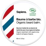 Beard Balm for Men 60ml Sapiens Barber Shop - Organic Certified by Ecocert - Beard and Moustache Wax with Shea Butter and Castor Oil - Moisturisi