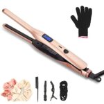 Mini Hair Straightener, Pencil Straightener for Short Hair, Beard and Pixies, Straight or Tight Curler, Adjustable Temperature, Small Flat Iron f