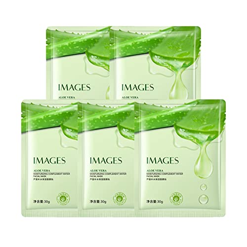Sheet Mask,5Pcs Fruit Extract Face Mask Set,Aloe Vera Gel Face Mask,Hydrating Face Mask,Face Masks Beauty,Face Masks Skincare,Improves Skin Face