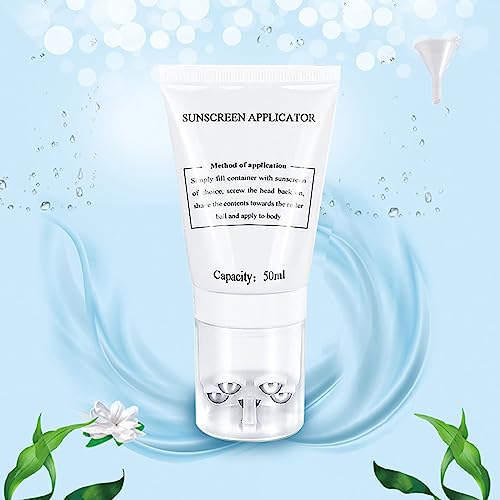 Sunscreen Roller Applicator,Sunscreen Applicator for Kids,Refillable Roll on Sunscreen Applicator for Adults Families Travel Size Holds 50ml for