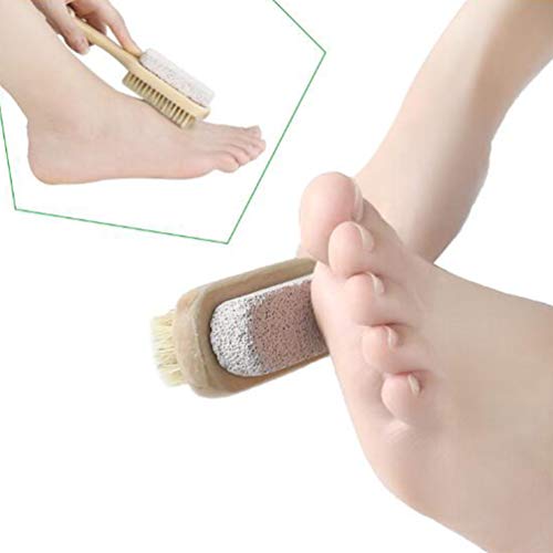 Healifty 2pcs Pumice Stone Brush Double Sided Pedicure Tools Hard Skin Remover for Hands Foot File Exfoliation
