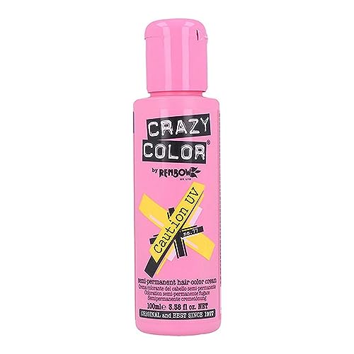 Crazy Color Semi-Permanent Hair Color Cream Caution UV 100 ml