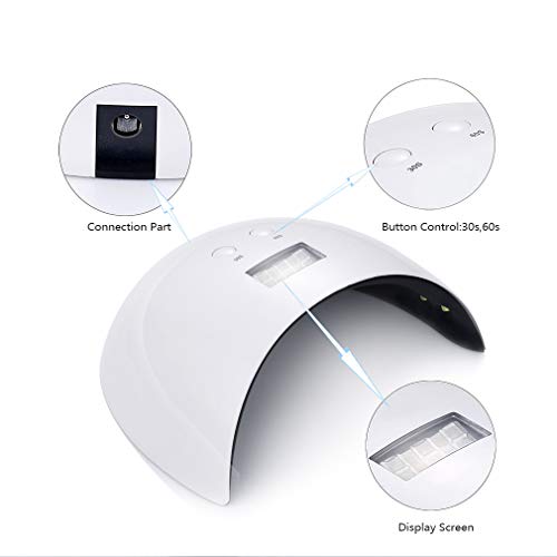 Gel Nail Polish HNM 6 Gel Nail Starter Kit with 24W LED Curing Lamp Base and Top Coat UV LED Soak Off Nail Polish Remover Wrap Manicure Tools Gif