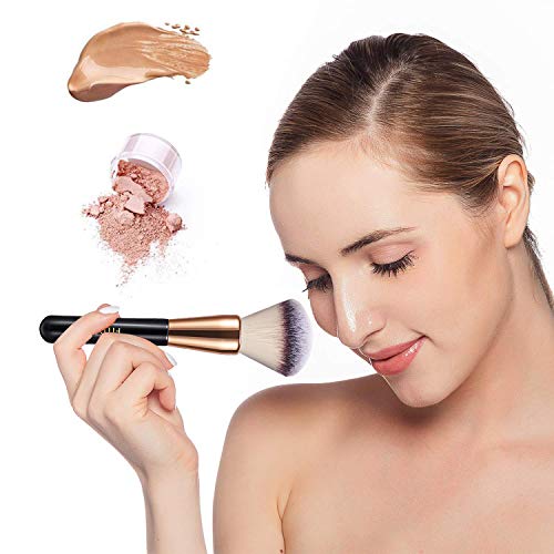 Powder Makeup Brush, FITDON Kabuki Brush for Face Large Coverage Mineral Powder Bronzer Foundation Blending Blush Buffing