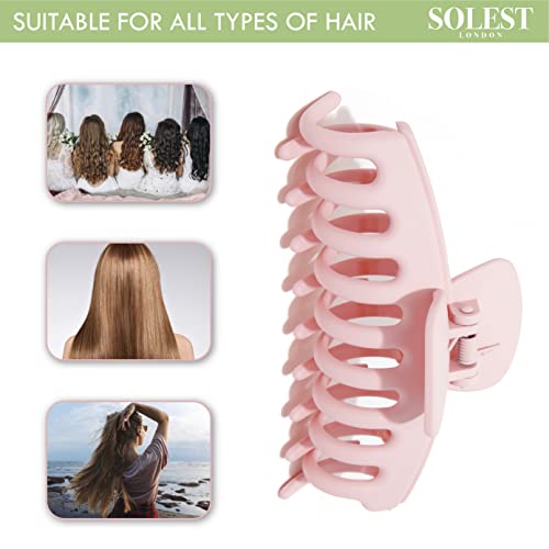 Solest London Hair Claw Clips - Pack of 6 Claw Clip for Women and Girls - 6 Trendy Coloured Claw Clip - 4.3 inch - Hair Claw Clips for all Hair w