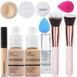 PHOERA Foundation, Full Coverage Foundation, PHOERA Primer, PHOERA Powder,PHOERA Concealer PHOERA Makeup Set, Kabuki Makeup Brushes Foundation Br