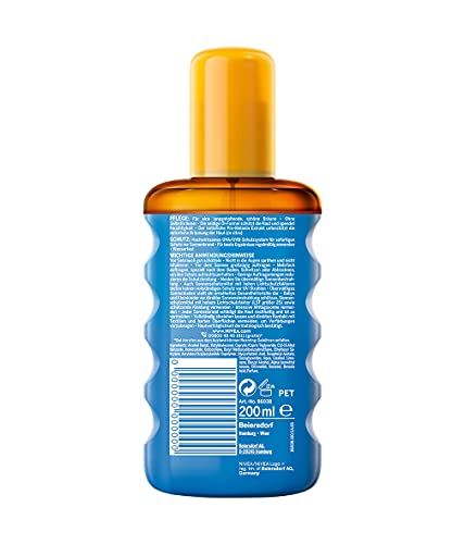 NIVEA SUN Protection & Tanning Sun Oil Spray SPF 30 (200 ml), Sun Cream with Pro-Melanin Extract for Even Tan, Instant Sun Protection with UVA/UV