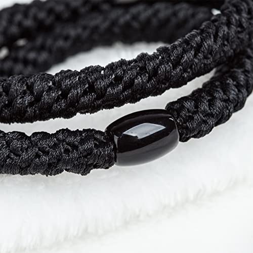 GYGYL 8Pcs Black Hair Ties for Women Girls, Elastics Hair Bands Ponytail Holders for Thick Hair, No Damage No Crease Hair Elastics