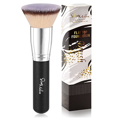 Foundation Brush Flat Top Kabuki Make Up Brush- Start Makers Premium Synthetic Full Coverage Powder Brush- Perfect For Blending Liquid, Cream or