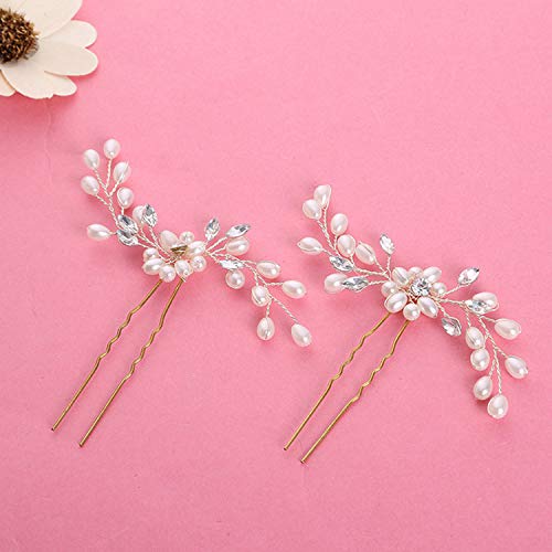 Bridal Hair Pins - 3pcs Fashion Retro Elegant Ladies Pearl Rhinestone Hair Accessories for Wedding Bridal Jewelry Bridal Hair Accessories Headpie