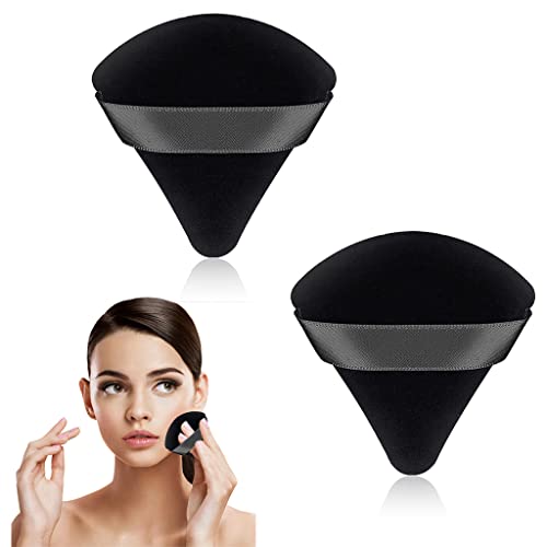 Powder Puff Face Triangle Makeup Puff 2 Pcs Setting Powder Puffs for Pressed Powder Large Soft Under Eye Make Up Sponges With Strap For Body Eyes