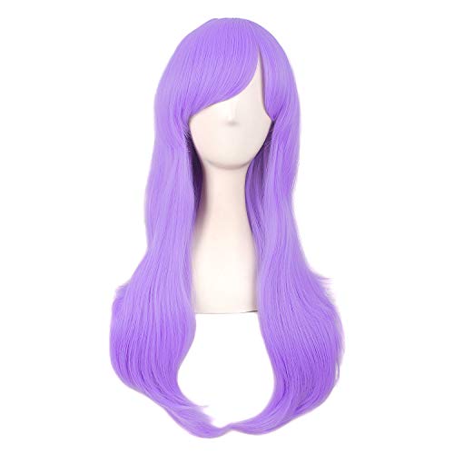 MapofBeauty 28" 70cm Long Curly Hair Ends Costume Cosplay Wig (Pink)
