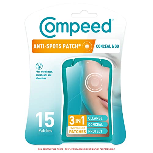 Compeed® - Anti-Spots* Conceal & Go Patch - Cleanse Conceal and Protect – Hydrocolloid Spots patches*, Pimple patches - Ideal for discreet day us