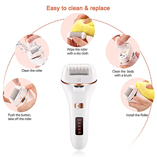 Ratukall Electric Foot File Callus Remover, Waterproof 16 in 1 Professional Pedicure Tools Set, Feet Scrubber Dead Skin Hard Skin Cracked Heels C