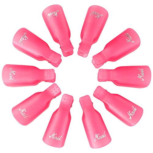 Qufiiry Nail Clips, 10 Pcs Nail Soak Off Clip, Nail Polish Remover Clips, Acrylic Gel Polish Clips, Nail Clips for Removing Gel Polish, for Finge