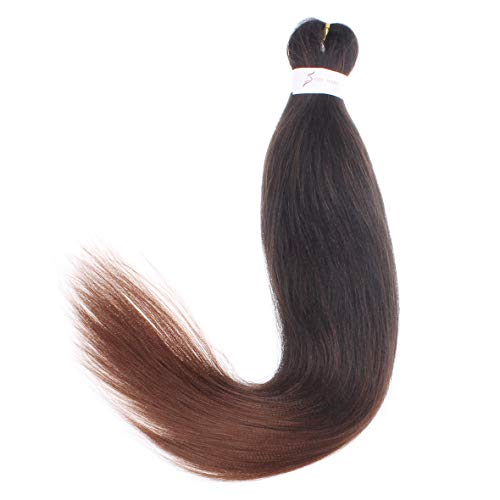 Leeven 3 Packs Pre Stretched Braiding Hair Extension Yaki Texture EZ Braids Hair for Coi Leray Braids Black Braiding Crochet Hair Extensions /30