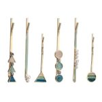 6PCS Hair Pins, Hair Clips Acrylic Resin Barrettes Pearl Hair Accessories Vintage Hair Slides Pins for Women,6 Styles