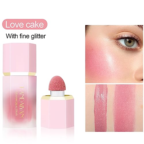 HERBENJOY Cream Blush Soft Blushers For Cheeks Make Up Skin Tint Liquid Blush For Mature Skin,Lightweight Breathable Feel,Dewy Finish Smudge Proo