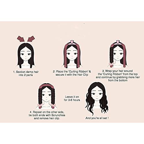 Heatless Curling Hair Rollers,No Heat Rod Headband Set Silk Ribbon with Soft Foam Sleeping Curler Wave Hair Styling Tools for Long Medium Hair,DI