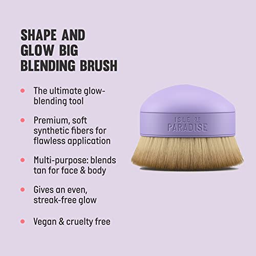 Isle of Paradise Fake Tan Set Mousse (200ml) Light & Applicator Brush, Glow Clear Self Tanning Foam, Natural Ingredients & Vegan