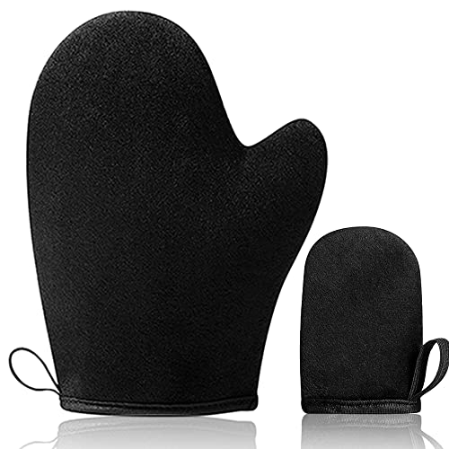 Self-Tanning Tan Gloves-Tanning Mitt applicator with Thumb and Face Gloves, Washable and Reusable Sun-Free Tanning Gloves Tool Set for Mousse, 2