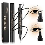 PHOERA Eyeliner Stamp,Winged Eyeliner Stamp,Wing Cat Eye Stamp, Long Lasting Liquid Eye Liner, Waterproof Smudgeproof Makeup,Black Eyeliner Pen W