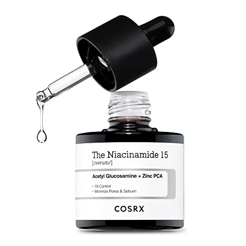 COSRX Niacinamide 15% Face Serum, Minimizing Pores & Sebums, Blemish Treatments for Discoloration, Dark Spots, Enlarged Pores, Anti-aging, 0.67 f