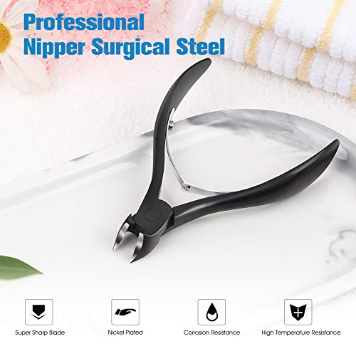 FERYES Toenail Clippers for Thick Nails, Toe Nail Clippers for Ingrown Hard Toe Nail Fingernail - Large Handle Stainless Steel Olecranon Fingerna