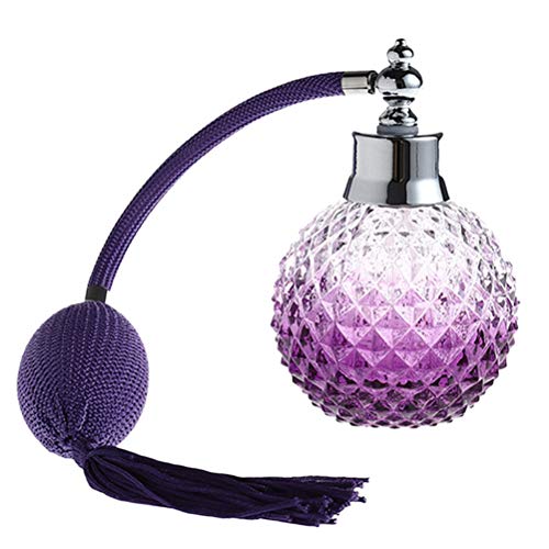 ROSENICE 100ml Refillable Perfume Bottle Spray Atomizer Crystal Art Vintage Style Long Spray Bottle (Purple)