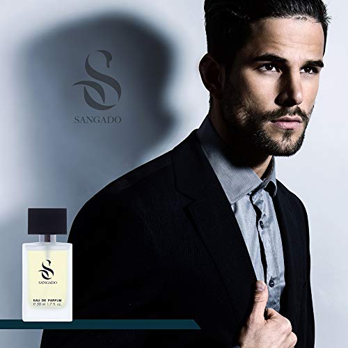 SANGADO The Man in Black Perfume for Men, 8-10 hours long-Lasting, Luxury smelling, Oriental Spicy, Fine French Essences, Extra-Concentrated (Eau