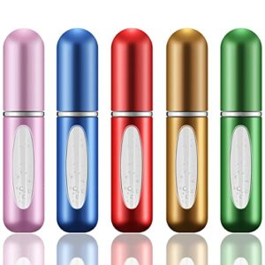 5 PCS Perfume Atomiser Bottles 5ml Mini Refillable Spray Portable Liquid Bottle with Visual Window Empty Travel Bottle for Purse Handbag Pocket L