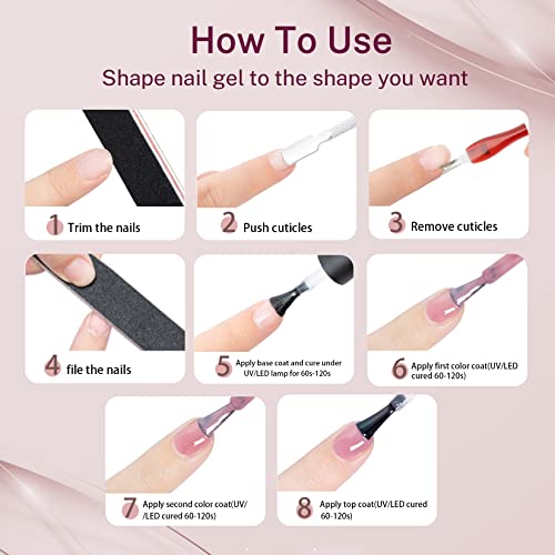 Gel Nail Polish Kit, VANREESA with 36W U V LED Nail Lamp 12 Colours Nail Polish Set with Basic Manicure Tools Black Pink Gray Purple Nail Gel Pol